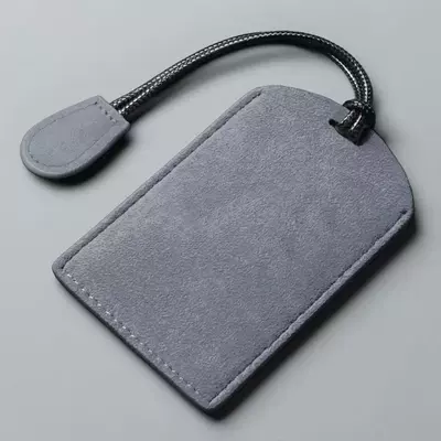 Car key bag | Card Holder, Suede Keychain - avita-blue-gray-simple-rope