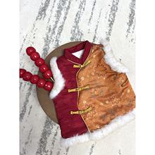 男宝周岁礼服马甲婴儿抓周宴衣服儿童国风新中式喜庆唐装新年拜年