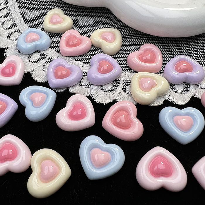 Glossy macaron color double love handmade diy hairpin phone case cute heart-shaped all-match resin accessories