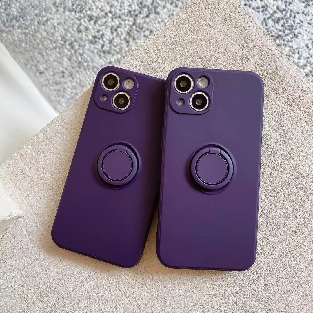 Funda para teléfono con soporte líquido compatible con iPhone 16, funda magnética con anillo para Apple 17 Pro Max, funda suave de color sólido para 15, 14