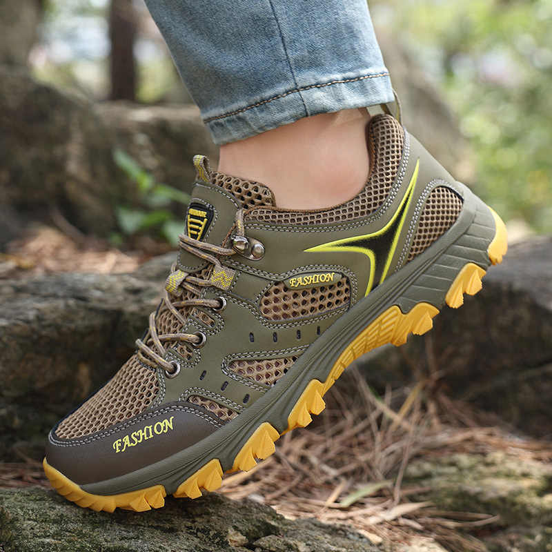 Spring and Summer Mesh Shoes, Sports Shoes, Breathable Men's New Style 2024 Large Size Outdoor Hiking Shoes, Travel Shoes