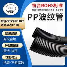 現貨黑色PP阻燃塑料波紋管AD15.8可開口電線套管汽車線束穿線軟管