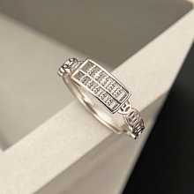 足银990如意算盘戒指女小众个性招财钱币食指戒女中国风纯银指环