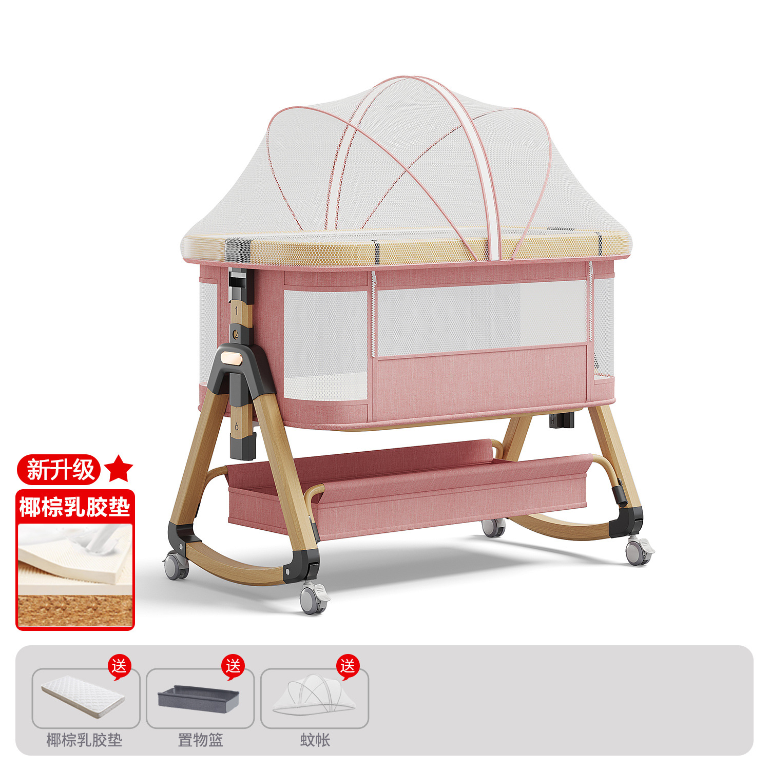Cama de aleación de aluminio móvil portátil cuna cama plegable multifuncional bb cama recién nacida cama de empalme