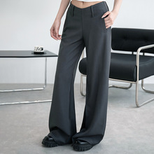 美式低腰微喇西装裤女2025夏季新款辣妹修身显瘦百搭休闲裤子女款