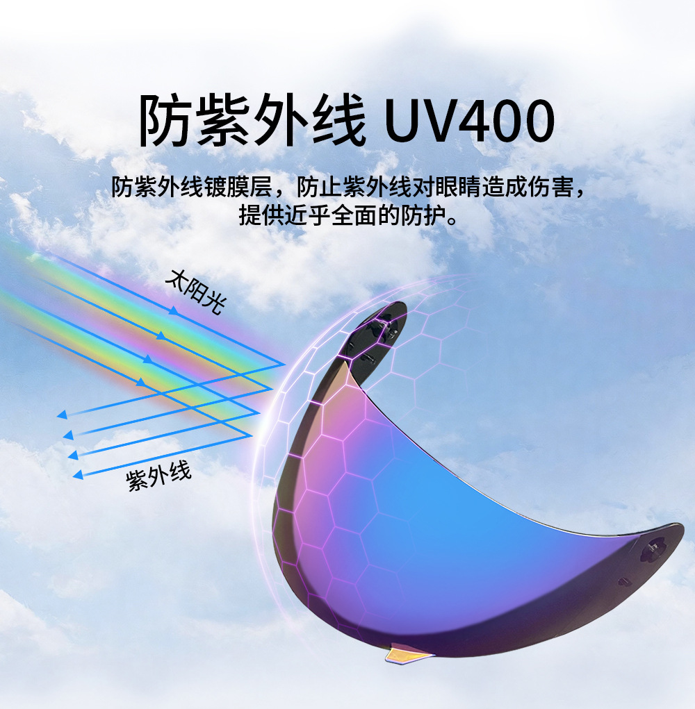 K3 helmet visor motorcycle visor accessories are suitable for full-face K3 K4 helmets, with electroplated day and night vision