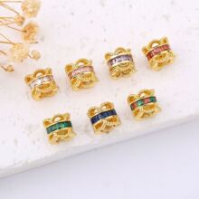 18K�����ɫ�ʯ�Ƕ���U�ջ�߅Ͱ������diy������D�\�Ʒ����