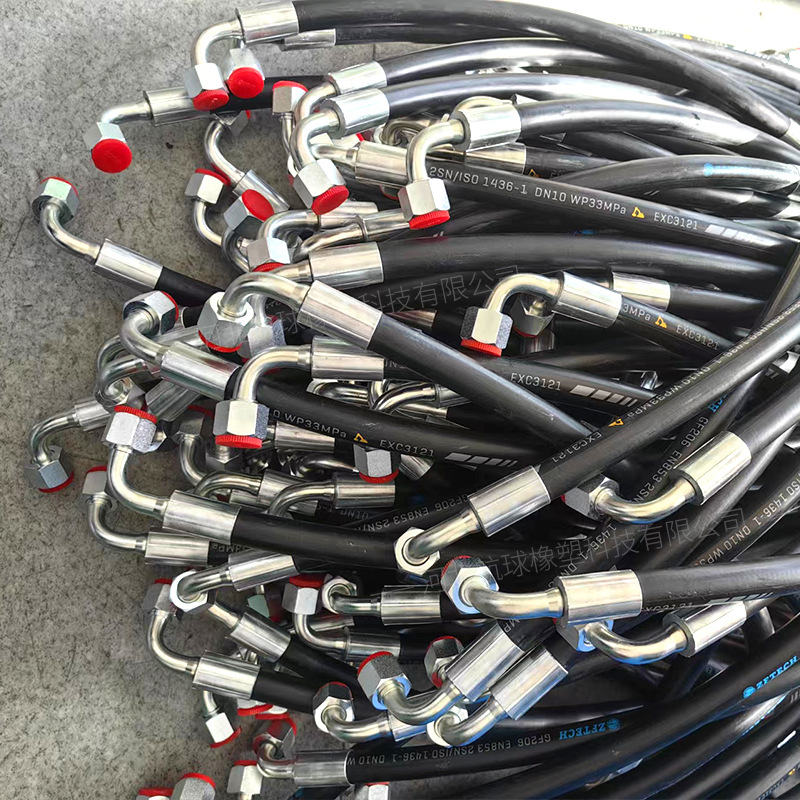 (2개) 고압 호스 조립 유압 오일 파이프 강선 꼰 호스 수도관 오일 및 가스 공급 광산 용 고압 호스