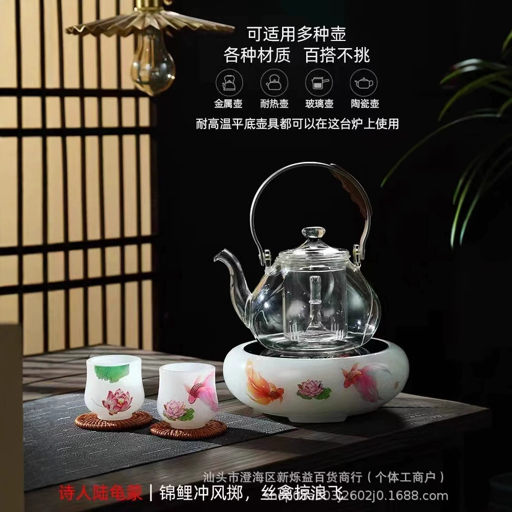 Имитация угольного нагрева бесшумная электрическая глиняная печь 2024 новый застекленный дальний инфракрасный нагрев чайная печь