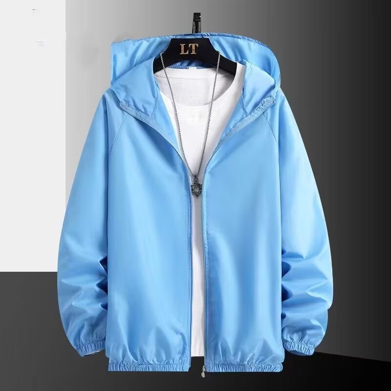 Men's Sun Protection Jacket, Thin, Quick-Drying, Casual Summer Glossy Sun Protection Shirt, Plus Size, Colorful Trendy Outerwear, Skin-Friendly