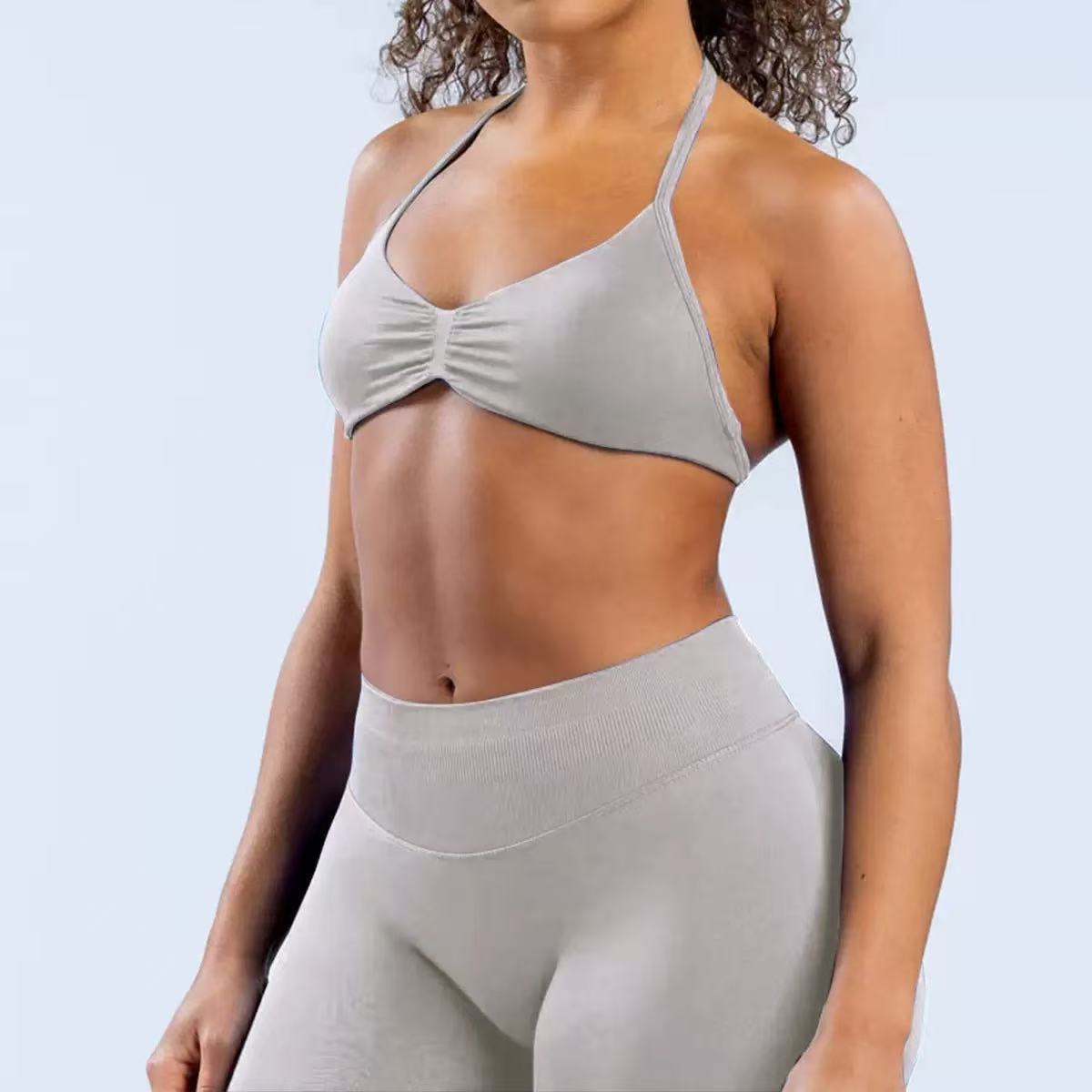 Bra deportivo de cuello colgante transfronterizo Europa y América nuevo entrenamiento físico ropa interior rápida secado yoga pequeño sujetador