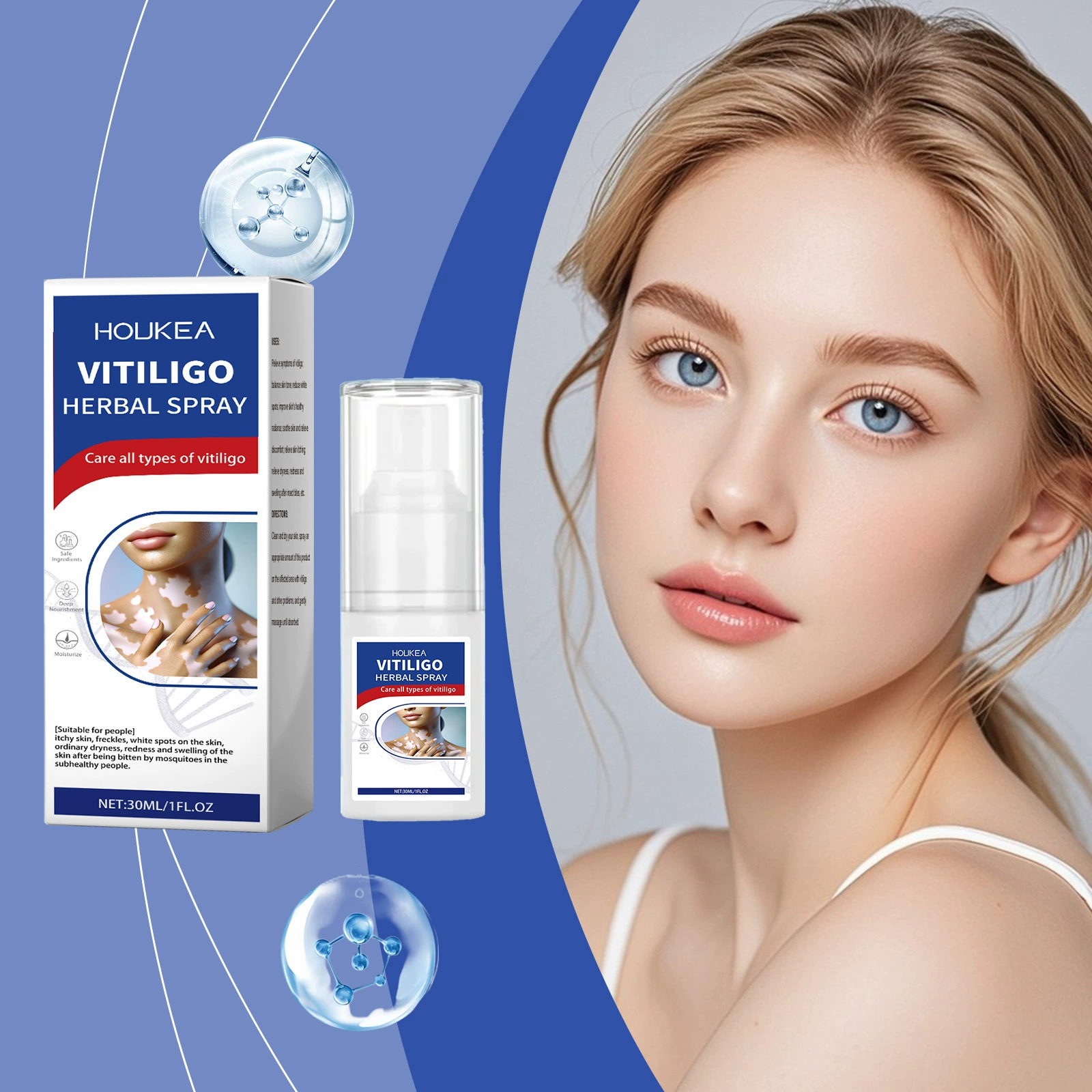 HOUKEA Травяной спрей для ухода за кожей Травяные ингредиенты Питают кожу тела Массажный спрей для ухода за кожей