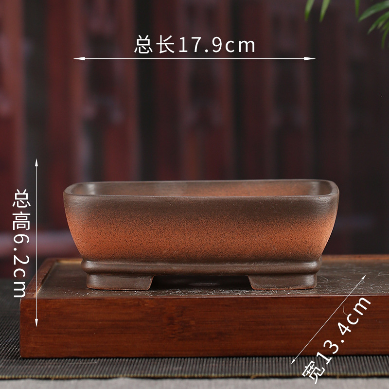 Antiguo púrpura arena maceta fábrica al por mayor grande rectangular suculenta gres bonsai simple orquídea especial maceta