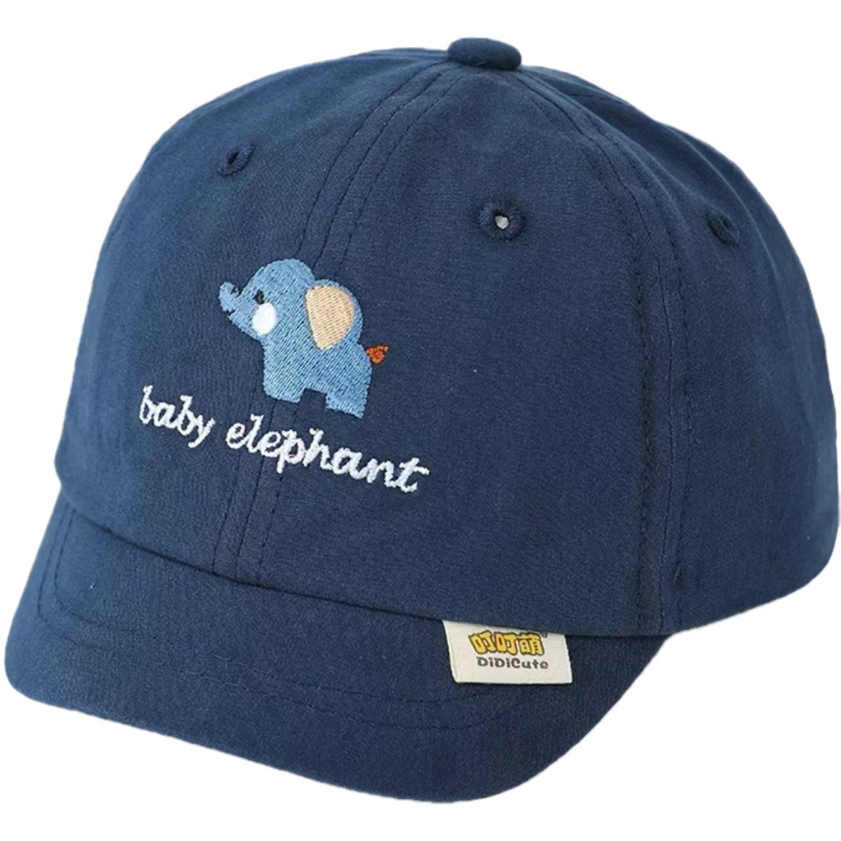 Sombreros de primavera para bebés pequeños elefantes bordados delgados sombreros de goma suave para bebés sombreros de béisbol de protección solar para niños y niñas