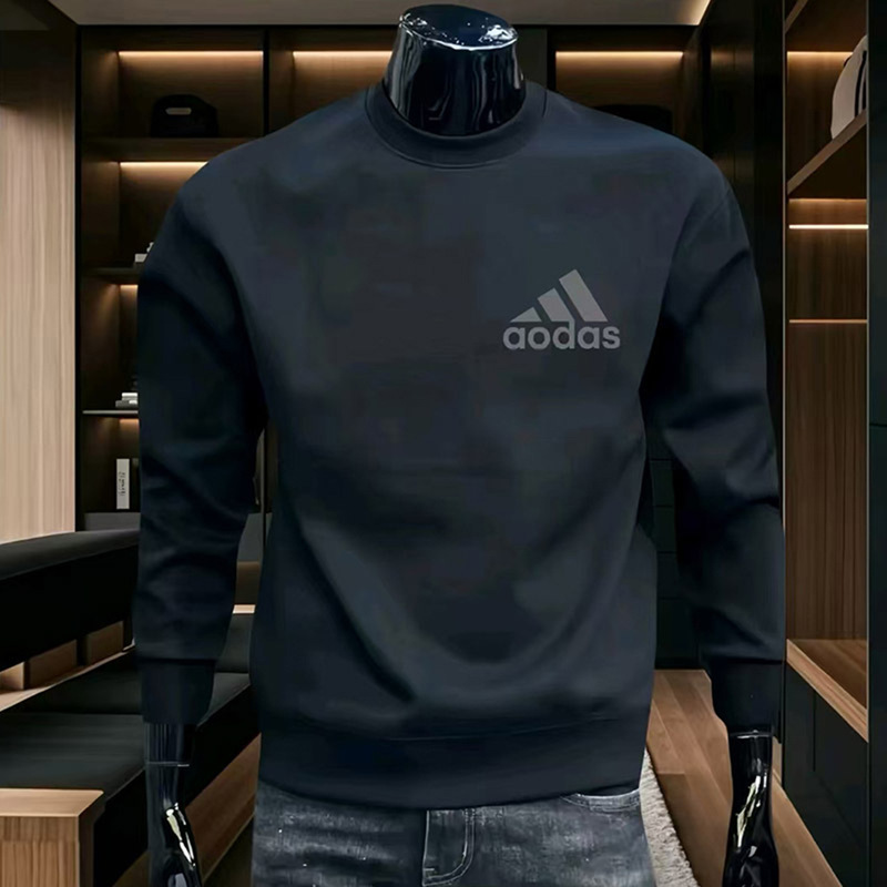 2025 New European Men's Round Neck Sweatshirt Autumn and Winter American Popular Long-Sleeved Tops Youth Casual Sports Jackets