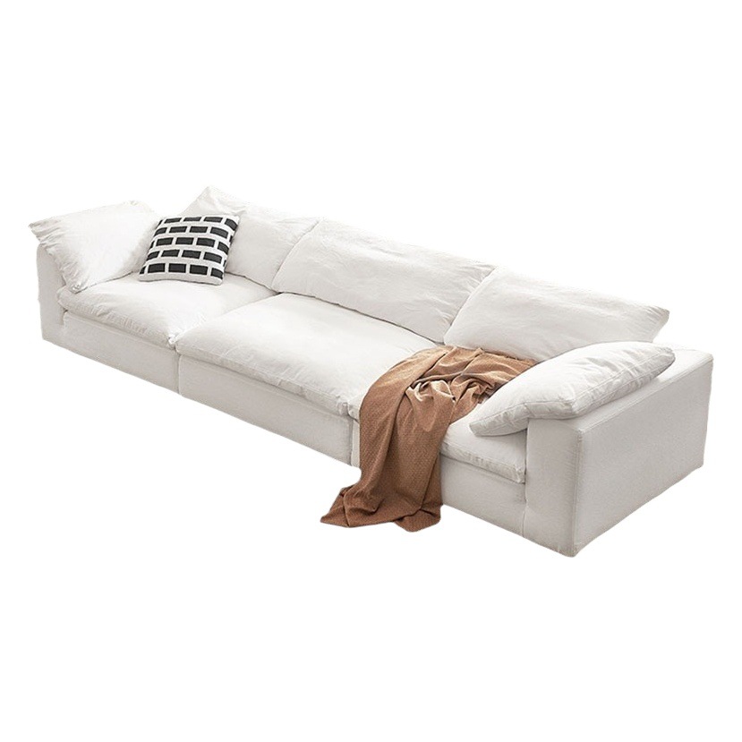 デザイナーのcloud雲ソファーは怠惰でシンプルなhalo亜麻綿布芸ダウンクリームのまっすぐな雲ソファーです。