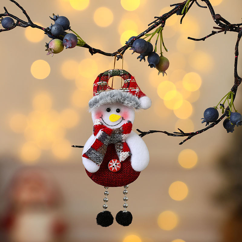 Decoraciones de Navidad anciano muñeco de nieve ciervo regalos de Navidad pequeño colgante muñeca de peluche colgante de árbol de Navidad suministros