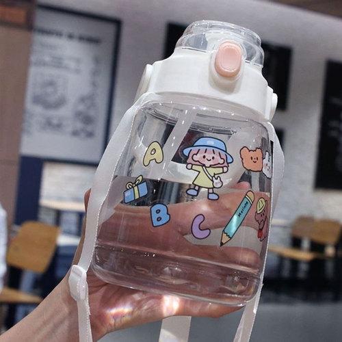 Big Belly Mug: Trendy 1300ML Large-Capacity Plastic Straw Cup with a Stylish Design – Perfect for Water or Beverages