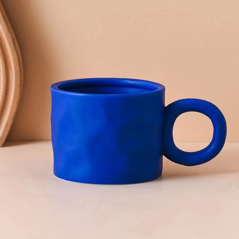 クラインブルーカップインマグリングコーヒーカップ高価値ドリンクカップ家庭用男性と女性のお土産|undefined