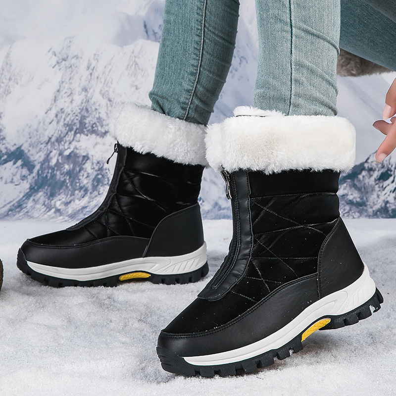2024 invierno al aire libre de alta calidad más terciopelo calentamiento de fondo grueso zapatos de nieve nuevas tendencias transfronterizas botas de algodón ligeras mujeres image 2