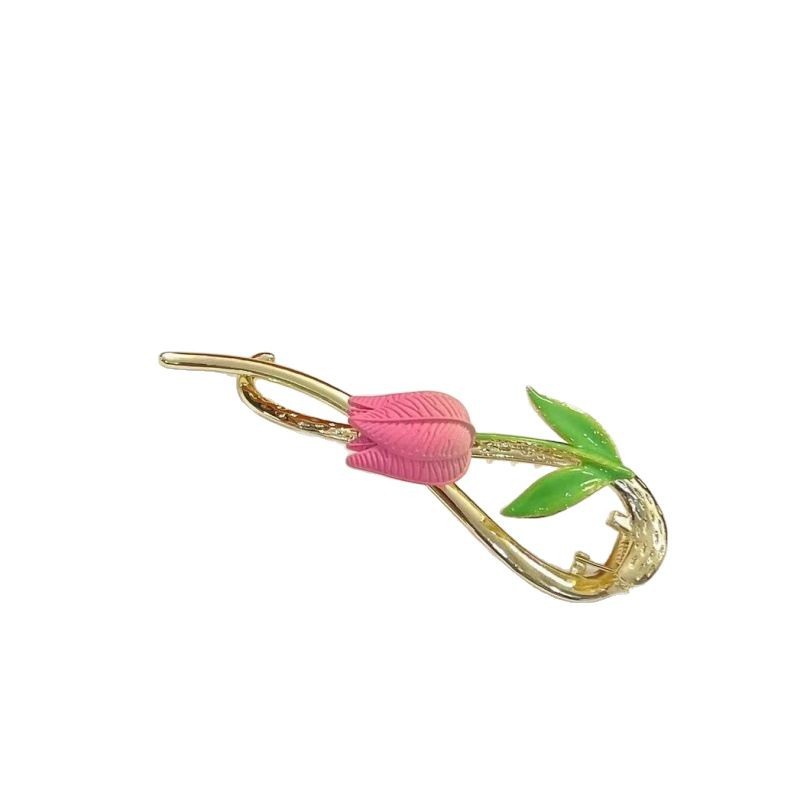 Women's Gender Pastoral Style Pastoral Women's Tulips Metal Hair Clip