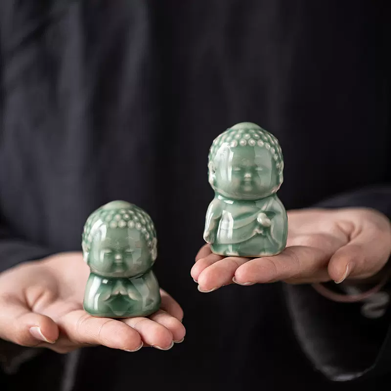 茶宠摆件禅意可爱风大日迷你小如来桌面茶盘茶玩精品可养装饰礼品