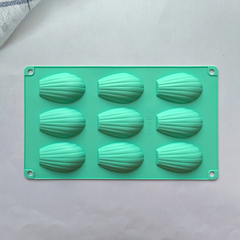 Silicone 9 conchas 9 molde de chocolate diy Madeleine pudín dulces galletas molde de pastel