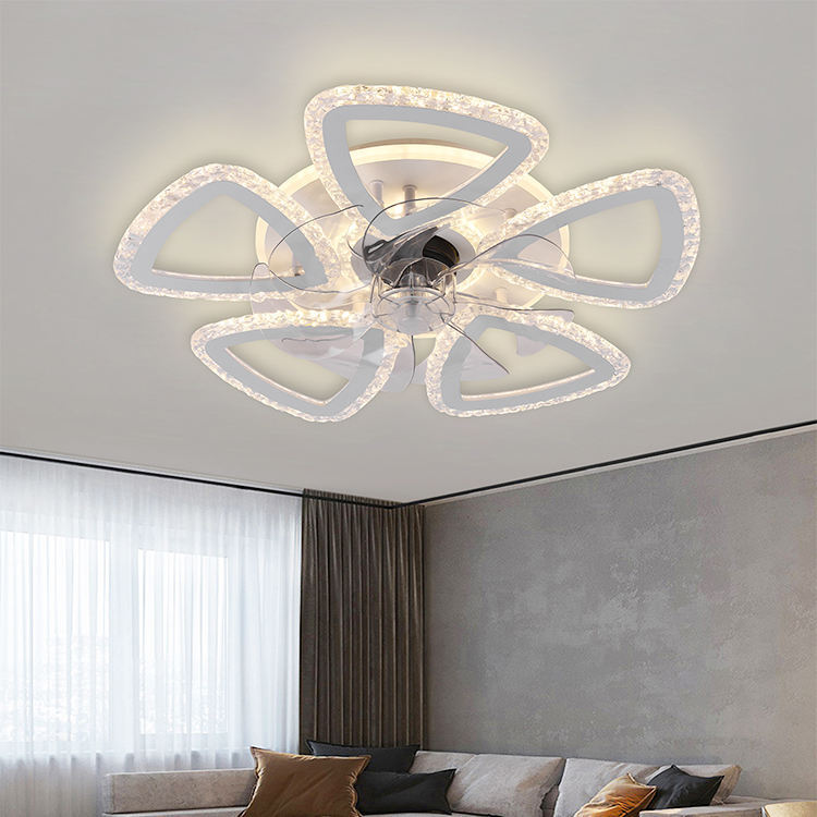 Luz de techo de control remoto de estilo moderno de lujo ultra brillante transfronterizo sala de estar comedor de lujo inteligente LED ventilador de techo