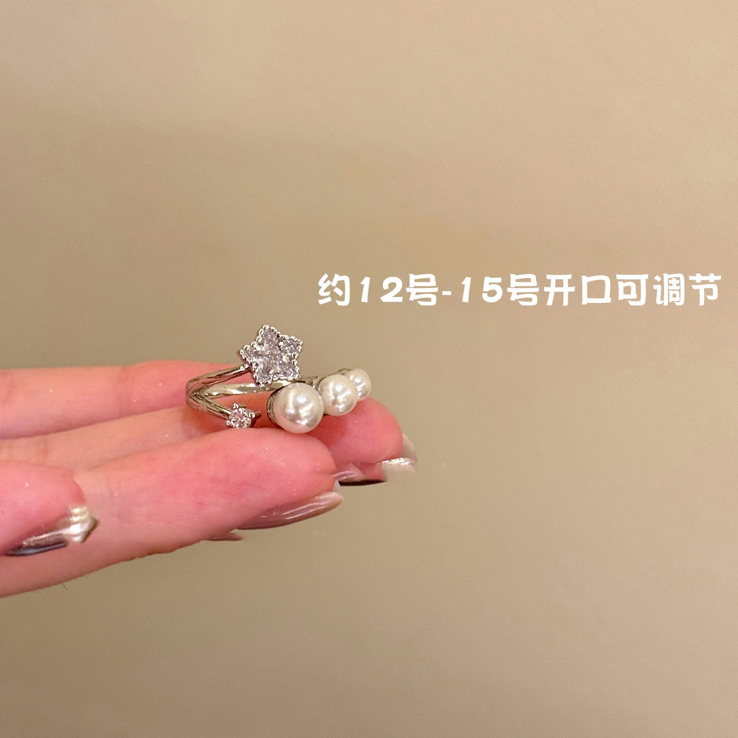 Corea del Sur ins triángulo circón anillo abierto nicho creativo versátil anillo de dedo índice elegante lujo ligero accesorios de alto sentido