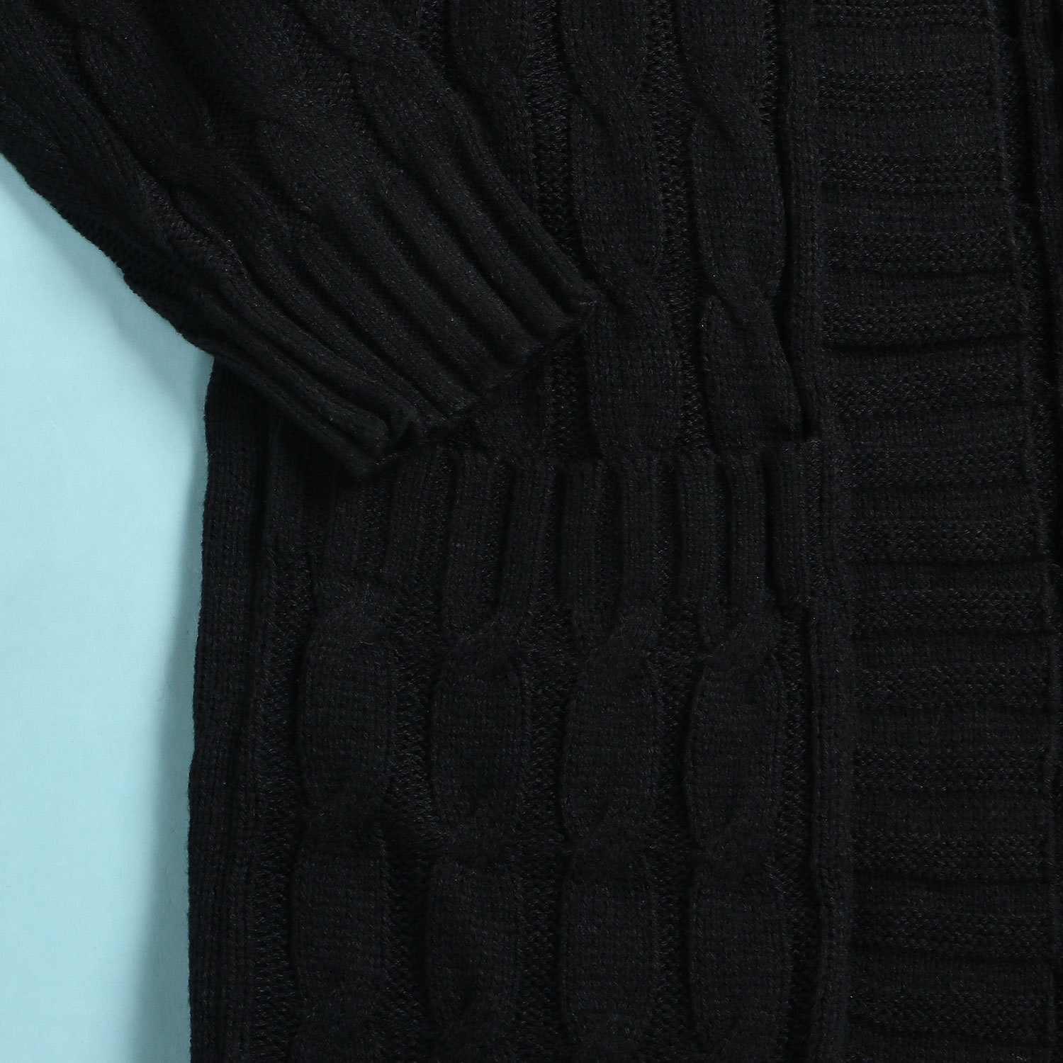 Damen Strickjacke Lang Aus Grobstrick In Unifarben Wintermantel_voghion.com