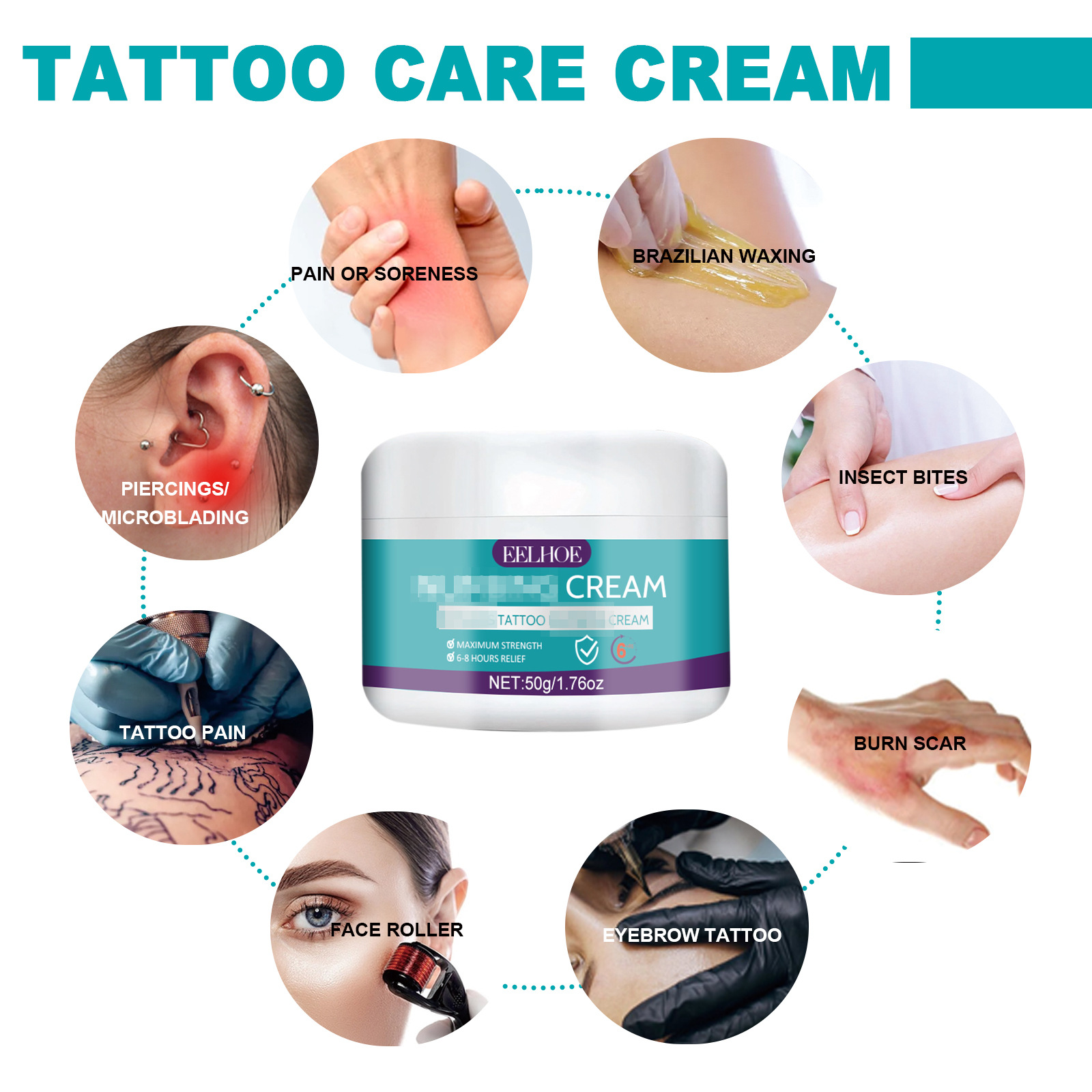 EELHOE Care Cream Gently Cleans Moisturizes Skin, Fades Tattoos, Embroideries, and Prints Tattoos_voghion.com