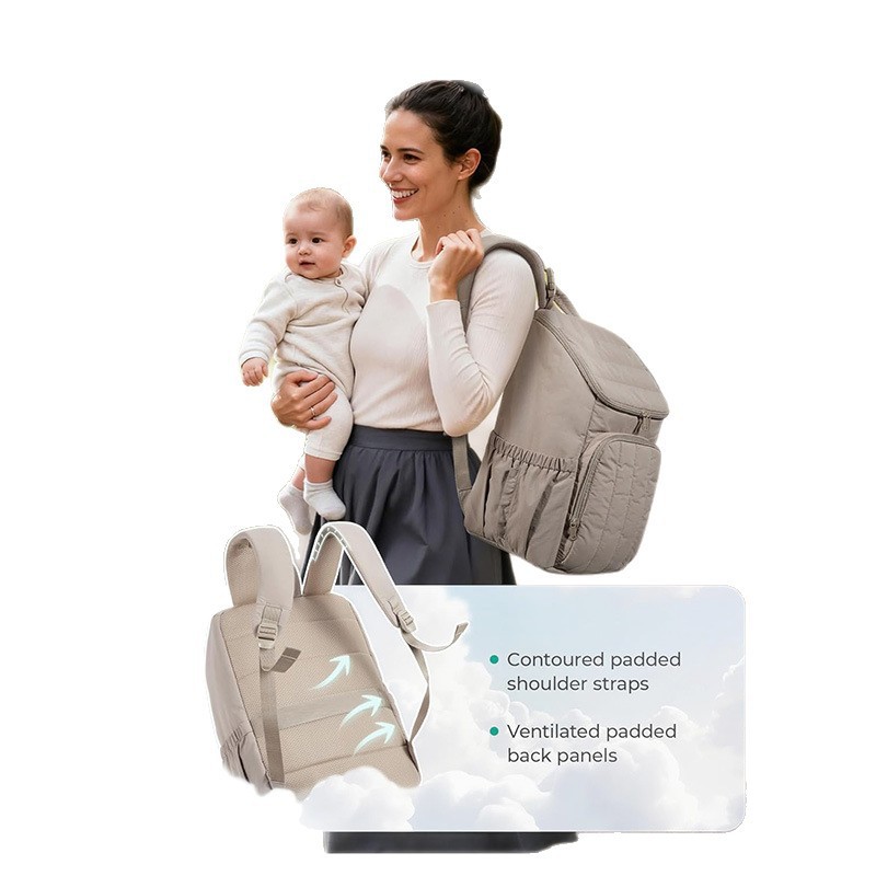 Amazon nueva bolsa de pañales de cama de dama, mochila para mamás, mochila para bebés pequeños, mochila de pañales de viaje mini ligera