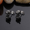 Cross -border e -commerce Foreign Trade Products One Generation of European and American Fashion Personalized Personalized Diamond Skeleton Titanium Steel Men's Earrings