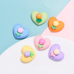 愛のチューリップの小さい花のクリームの携帯のケースの樹脂のヘアピンのアクセサリーのdiyの手作りの材料の部品