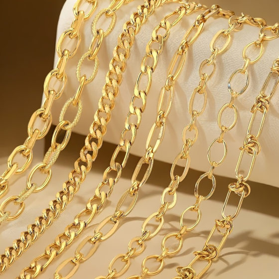 Multi-style stainless steel thick chain jewelry DIY handmade bracelet necklace accessories wholesale