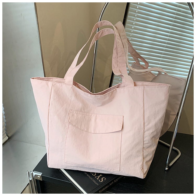 Cross-border laid-back style nylon bag for women 2025 new casual large-capacity shopping handbag, simple and lightweight single-shoulder bag undefined