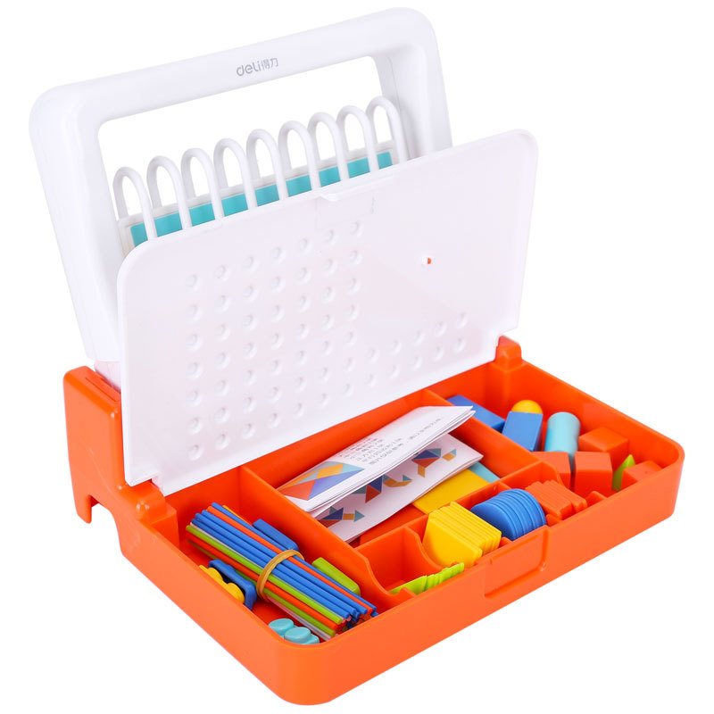 Deli 74318 caja de ayudas didácticas Ilustración niños 9 filas ayudas de aprendizaje educación temprana matemáticas traje de aprendizaje
