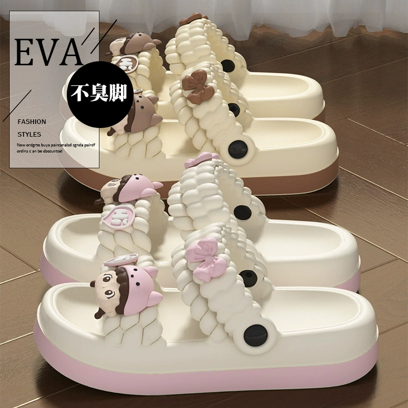 Утолщенные сандалии для женщин, которые можно носить на улице летом, универсальные нескользящие домашние пляжные сандалии для дома и улицы.