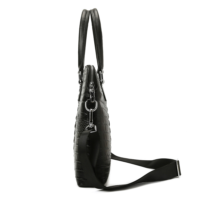 Patrón de cocodrilo bolso de cuero genuino de los hombres nuevos negocios primera capa maletín de piel de vaca simple elegante Archivo de viaje de negocios electricidad