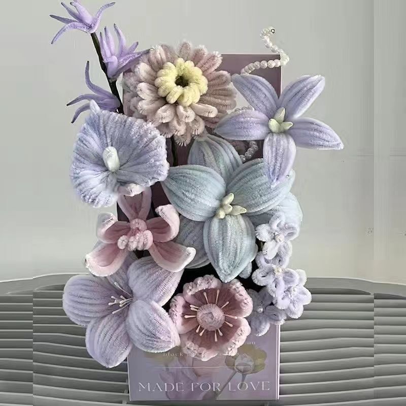 扭扭棒花束向日葵手工diy材料包郁金香成品干大号礼物摆件|undefined
