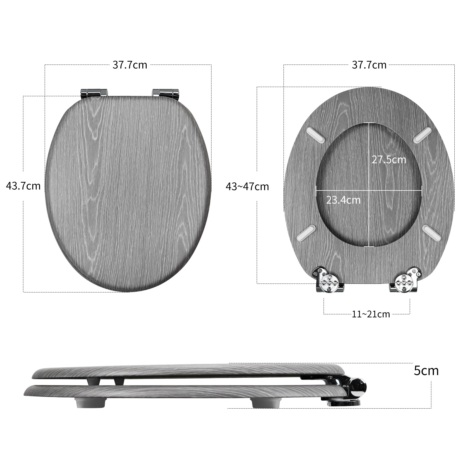 Fábrica directa placa de densidad de madera MDF cubierta de inodoro pvc placa impresa patrón de madera caída lenta