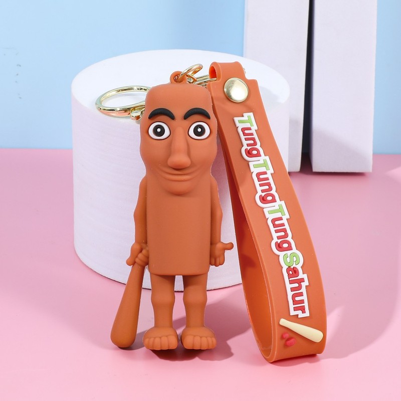 新しいクロスボーダー山と海の経典キーホルダー抽象的な形の木の棒人間の奇妙なキーホルダースクールバッグペンダントギフト卸売|undefined