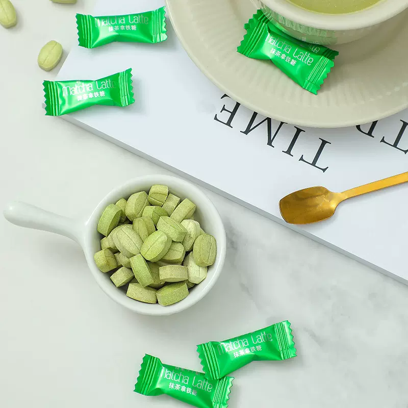 日式特浓抹茶糖压片糖奶糖干吃奶片糖儿童休闲零食糖果咖啡味糖果