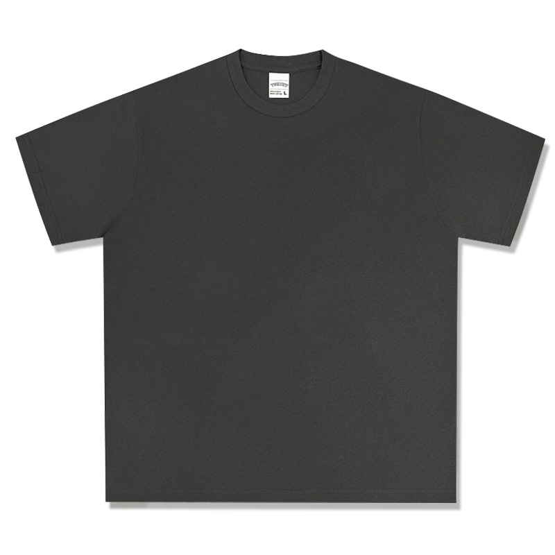 Camiseta de manga corta retro desgastada de algodón pesado transfronterizo 260G versión de lavado de agua suelta cuello redondo de moda base lisa T