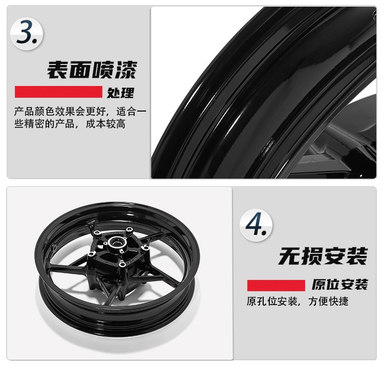 Compatible with Kawasaki Z900 wheel hubs, Ninja 400/Z900 front and rear wheel hub assemblies, thickened steel rims