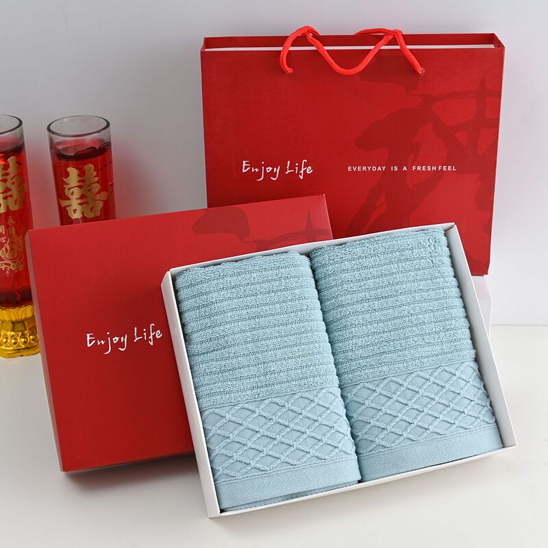 純綿バスタオルギフトボックス卸売 結婚式のお返し 会社贈答品 ジャカード織り ロゴ刺繍可能 イベント開店記念タオルギフトボックス|undefined