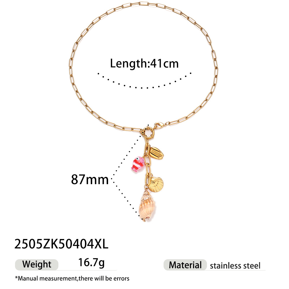 Tena collar de acero inoxidable europeo y americano dulce y fresco estilo chica caliente todo fósforo diseño de nicho colgante de cerámica colgante joyería transfronteriza