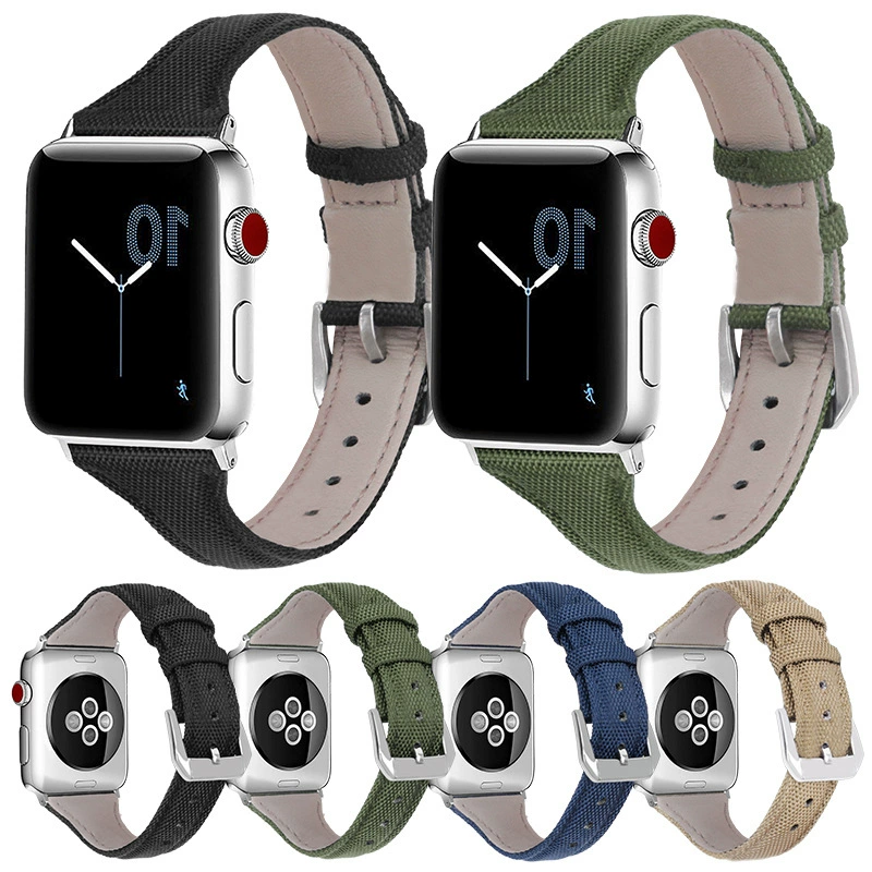Наручные часы унисекс из нейлона Apple, подлинная кожа