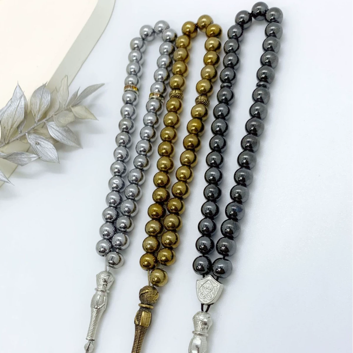 Тасбих 33 штуки 8 см имитация черного желчного камня мусульманские четки исламские оптом