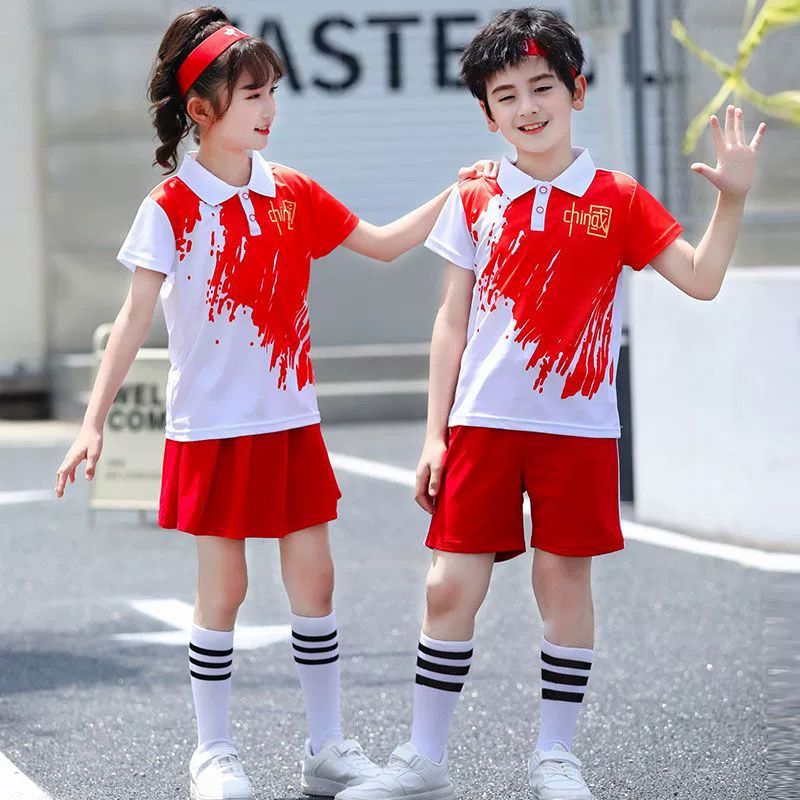 Одежда для детского сада Летняя одежда в стиле колледжа Новый спортивный костюм с короткими рукавами Детский костюм Школьная форма Летняя форма